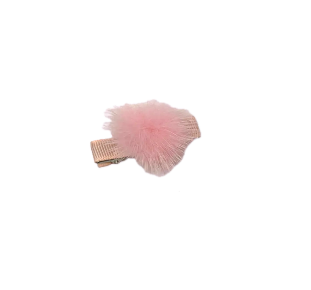 Mink PomPom Barrette