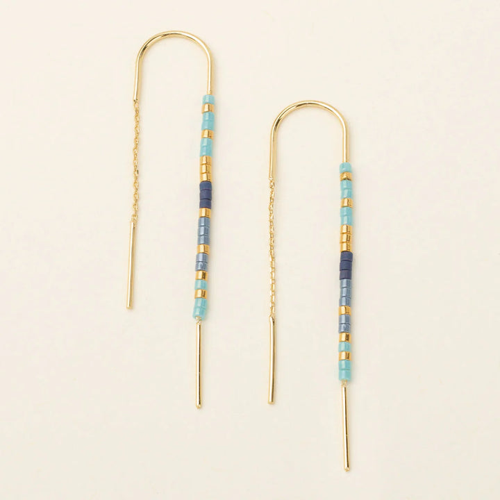 Thread Earrings in Cobalt Gold