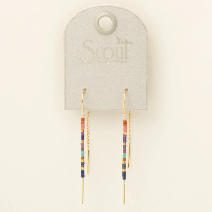 Thread Earrings in Dark Multi Gold