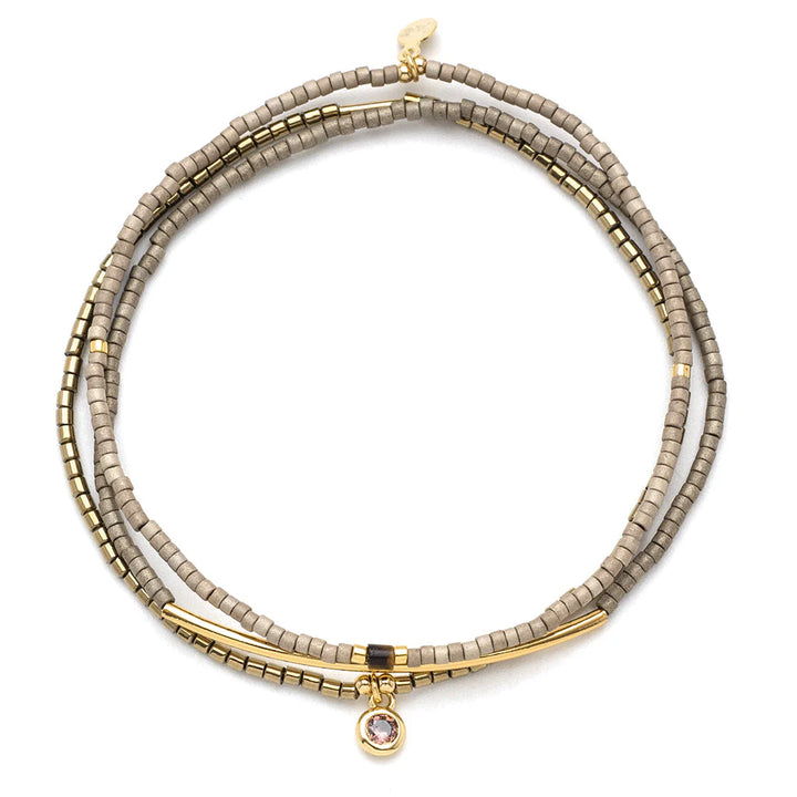 Bracelet Trio- Pewter/Gold