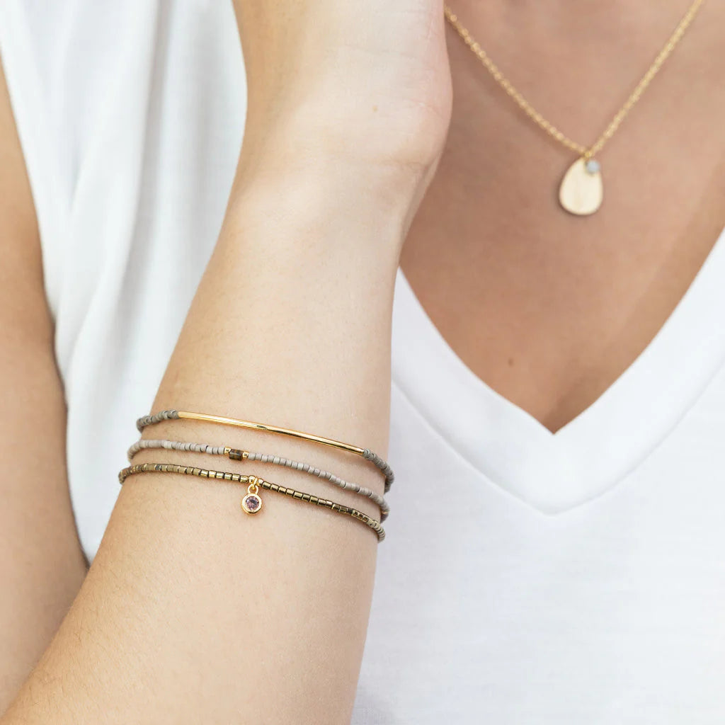 Bracelet Trio- Pewter/Gold