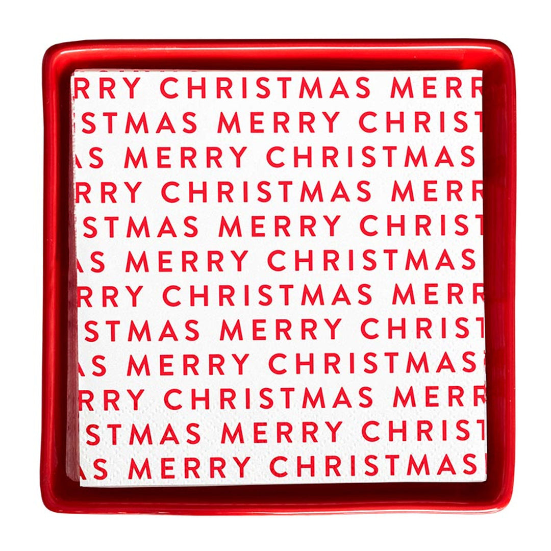 "Merry Christmas" Tray & Napkin Set