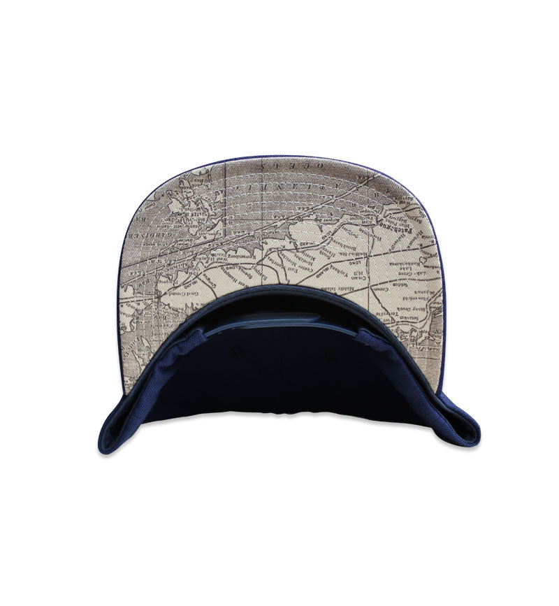 Map Under Brim Hat in Navy - Madison's Niche 