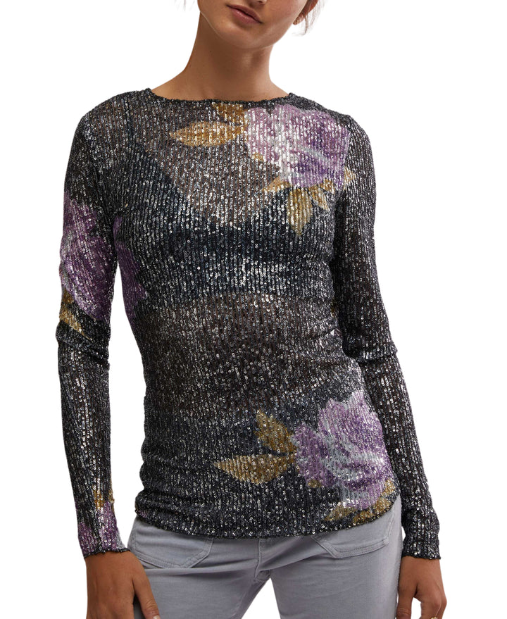 Long Sleeve Printed Gold Rush Top