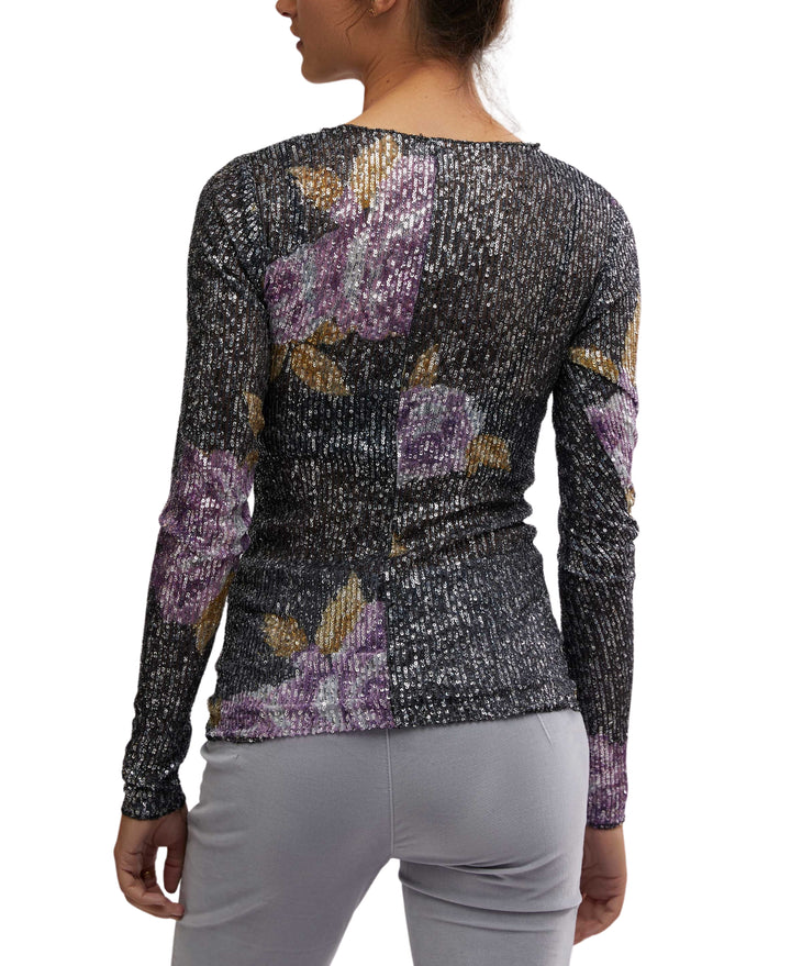 Long Sleeve Printed Gold Rush Top