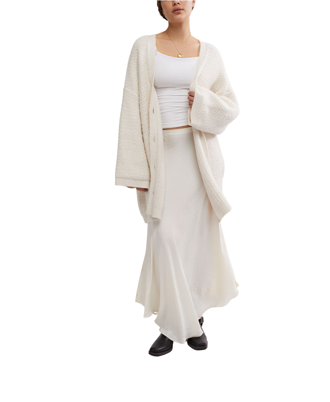 Herringbone Stitch Kimono in Ivory