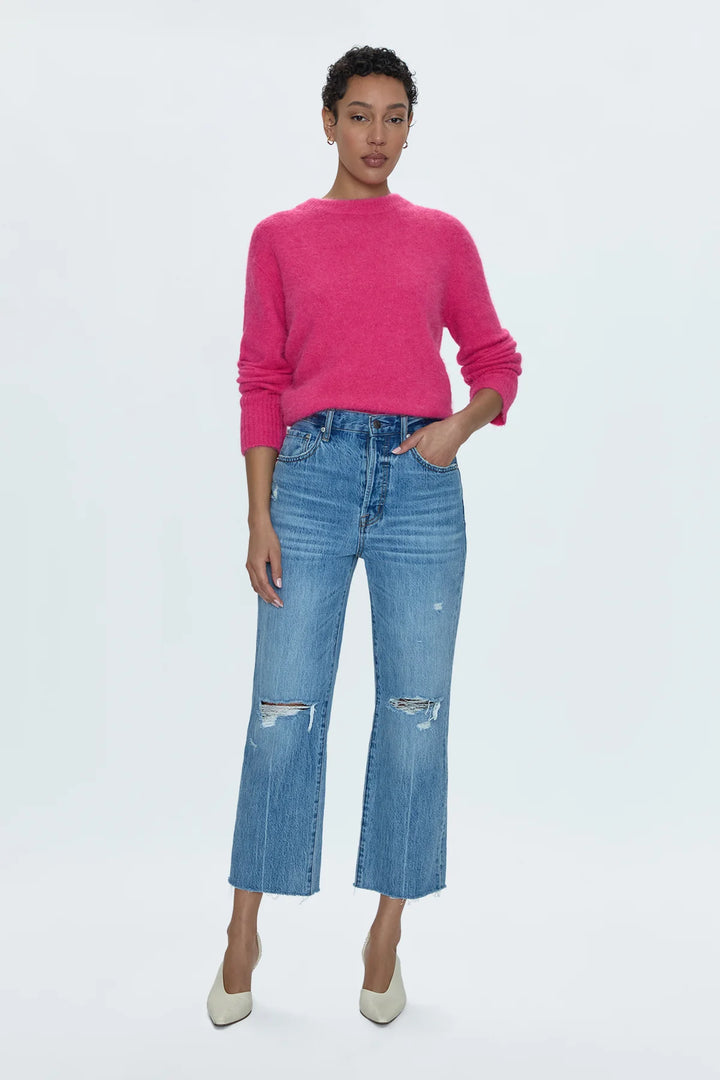 Cassie Crop Jeans in Bushwick Distressed