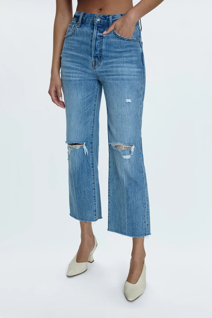 Cassie Crop Jeans in Bushwick Distressed