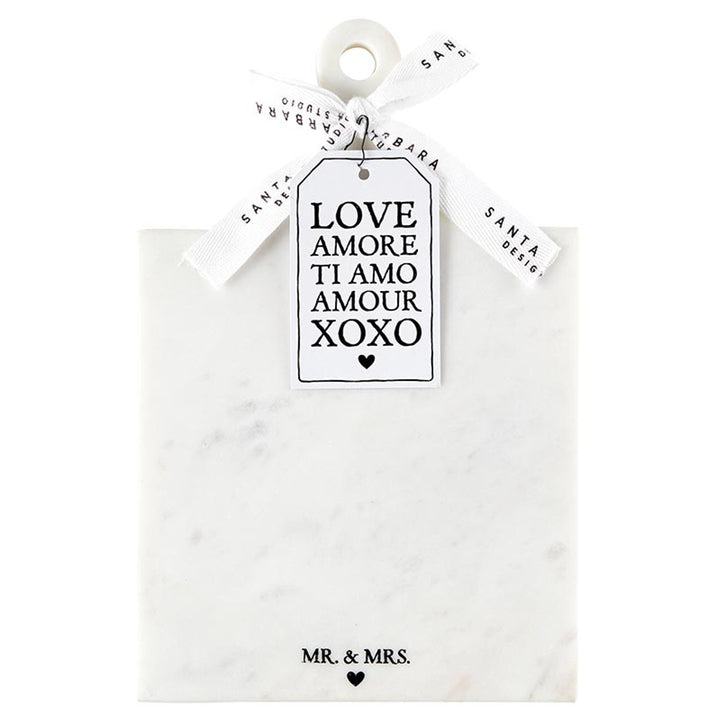 "Mrs. & Mr." Marble Board with Handle