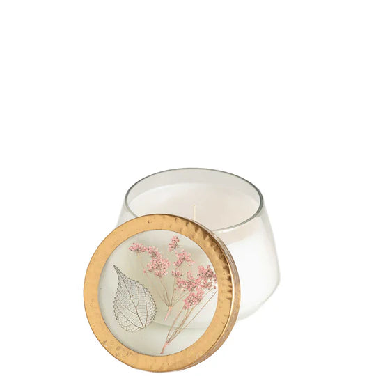 Apricot Rose Glass Candle