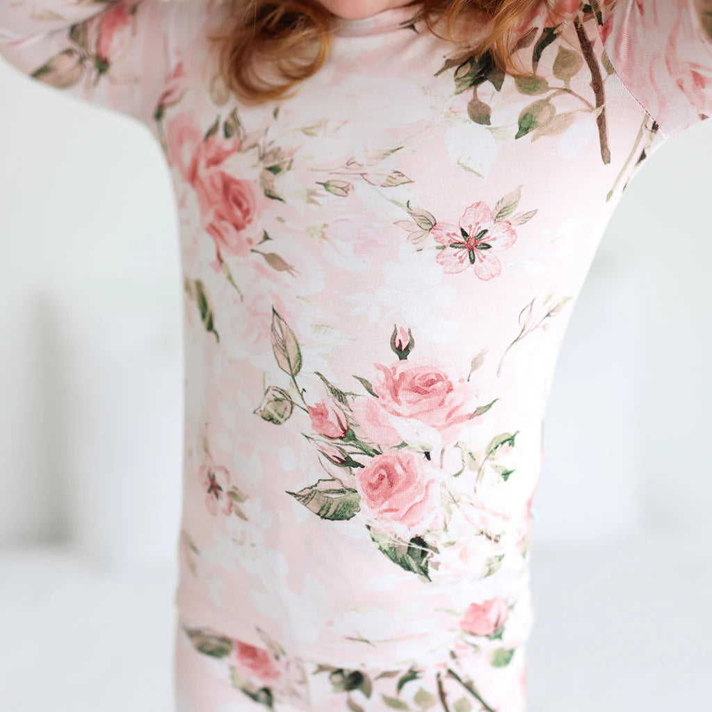 Long Sleeve Basic Pajama in Vintage Rose