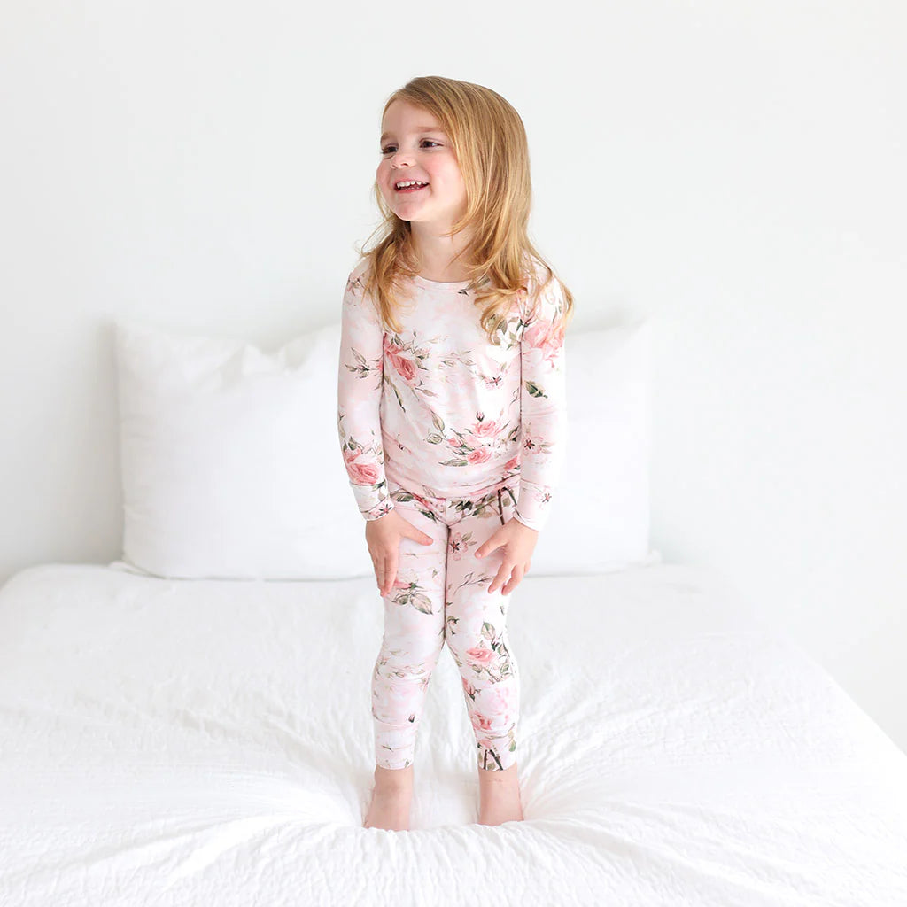 Long Sleeve Basic Pajama in Vintage Rose