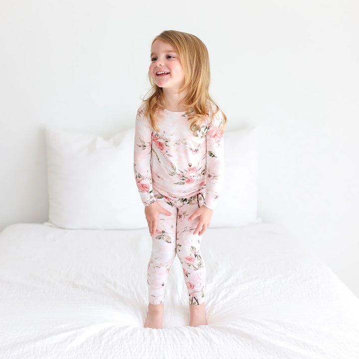 Long Sleeve Basic Pajama in Vintage Rose