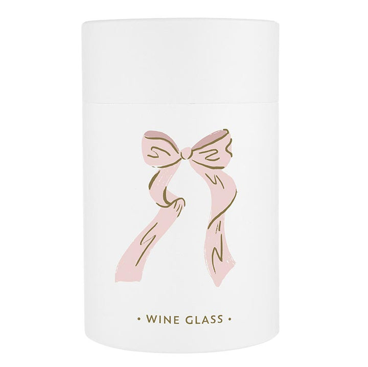 Stemless Glass - Pink Bow