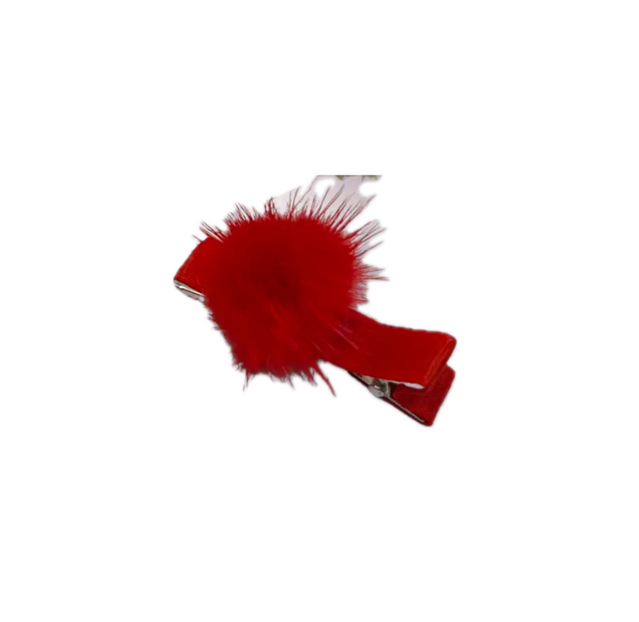 Mink PomPom Barrette