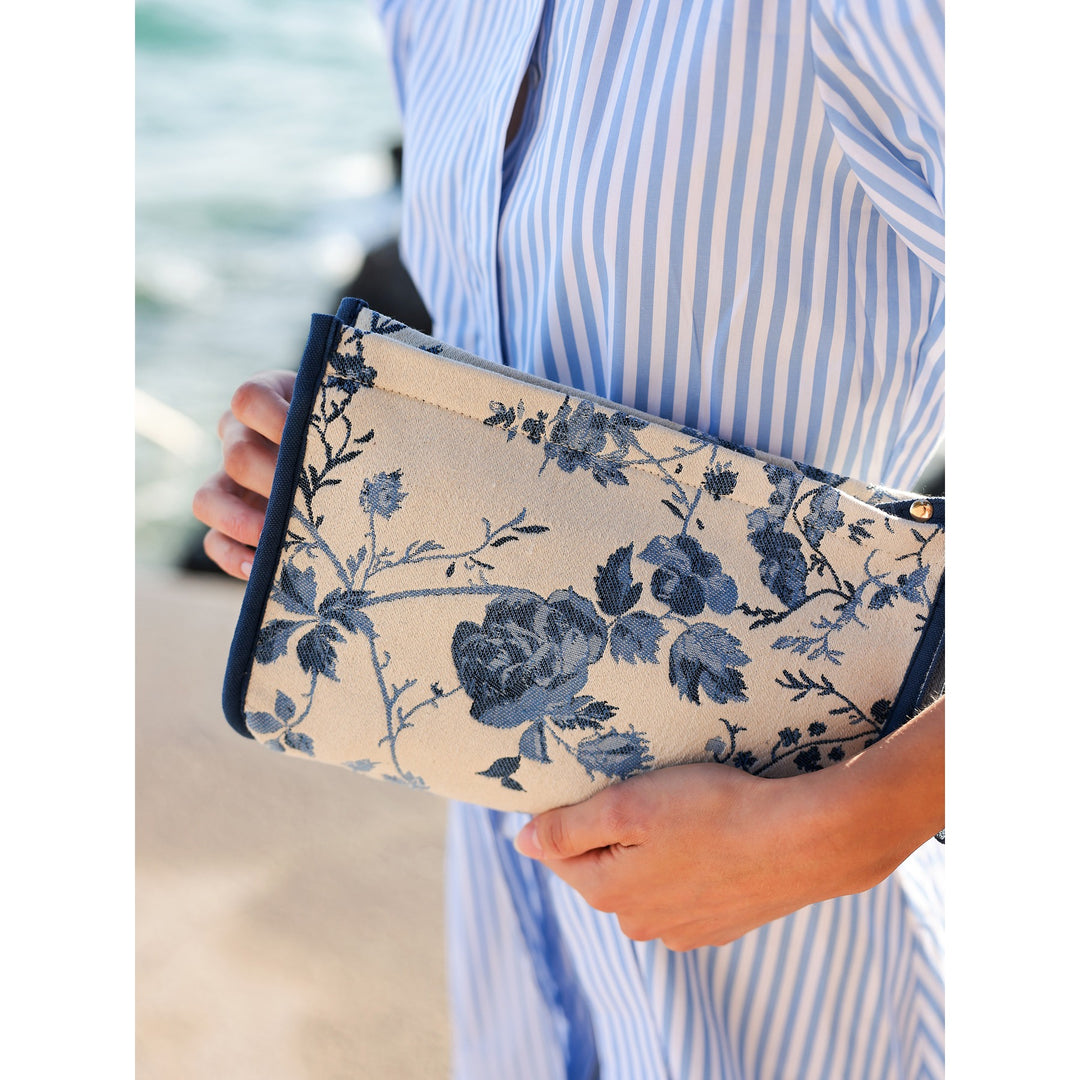 Blue Fiorella Zip Pouch