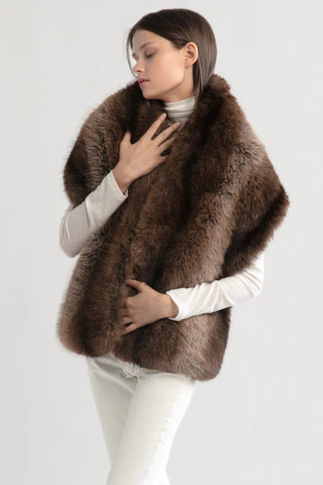 Dina Faux Fur Shawl Wrap