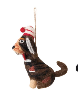 Wool Felt Dog Ornament