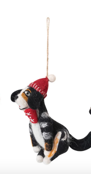 Wool Felt Dog Ornament