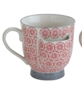 Hand-Stamped Mug with Tea Bag Holder