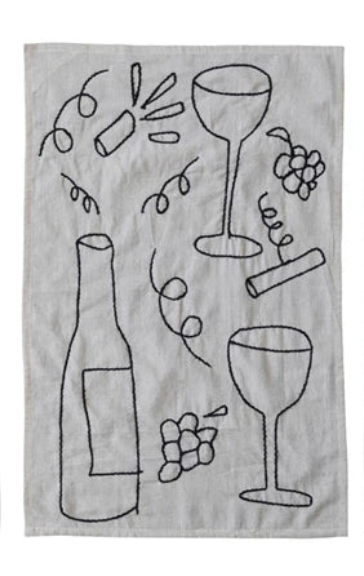 Embroidered Linen Towel