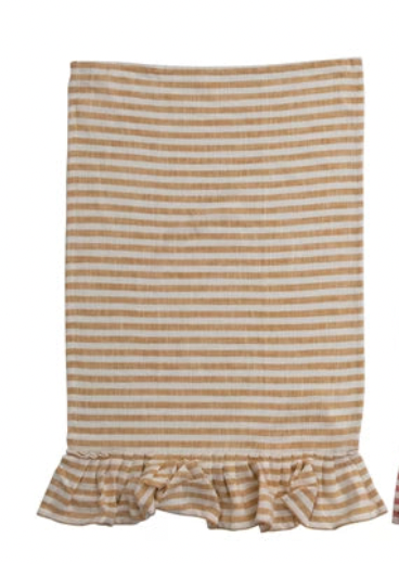 Ruffled Striped Tea Towel