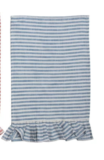 Ruffled Striped Tea Towel