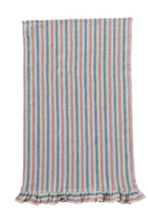 Striped Towel with Ruffle