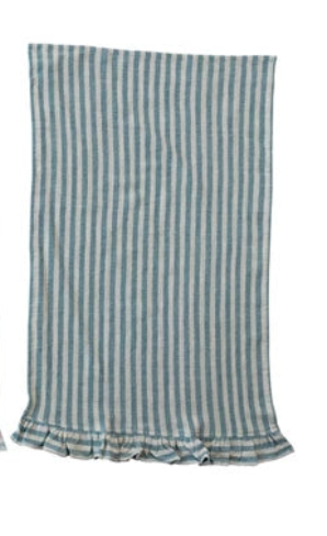 Striped Towel with Ruffle