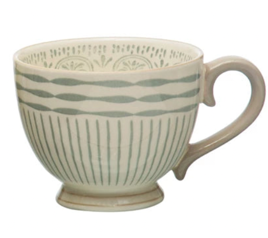 Patterned Stoneware Mug