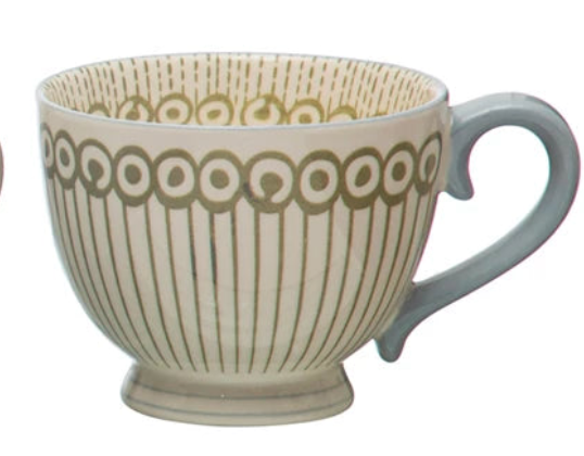 Patterned Stoneware Mug