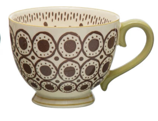 Patterned Stoneware Mug