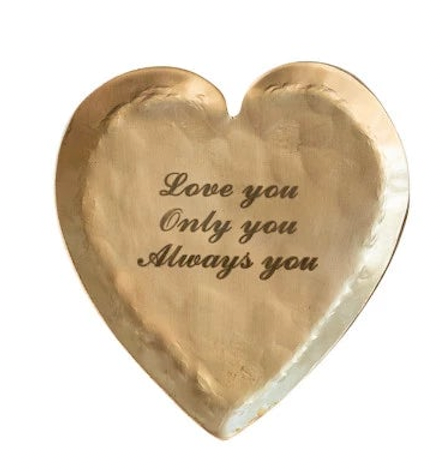 Etched Saying Heart Dish