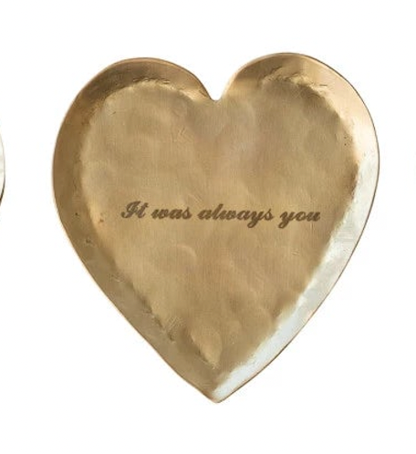 Etched Saying Heart Dish