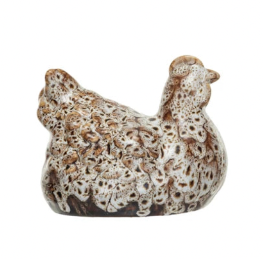 Brown Glaze Stone Hen