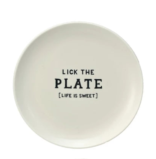 Stoneware Plate with Saying