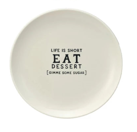 Stoneware Plate with Saying