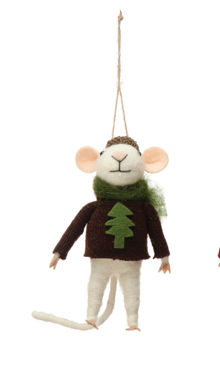 Bundled Up Mouse Ornament