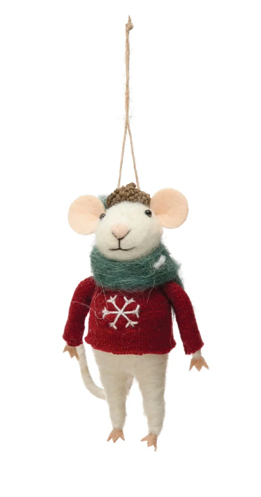 Bundled Up Mouse Ornament