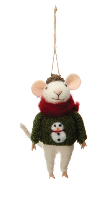 Bundled Up Mouse Ornament