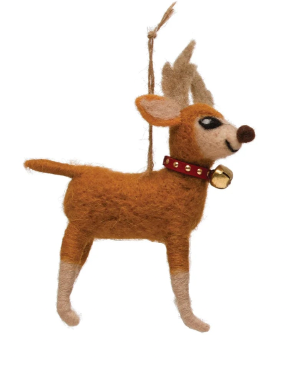 Wool Reindeer Ornament