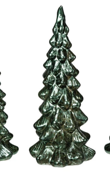 Green Glass LED Tree