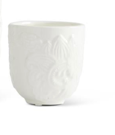 White Embossed Pot - Madison's Niche 