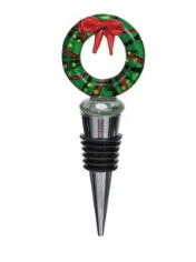 Holiday Glass Wine Stopper