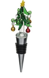 Holiday Glass Wine Stopper