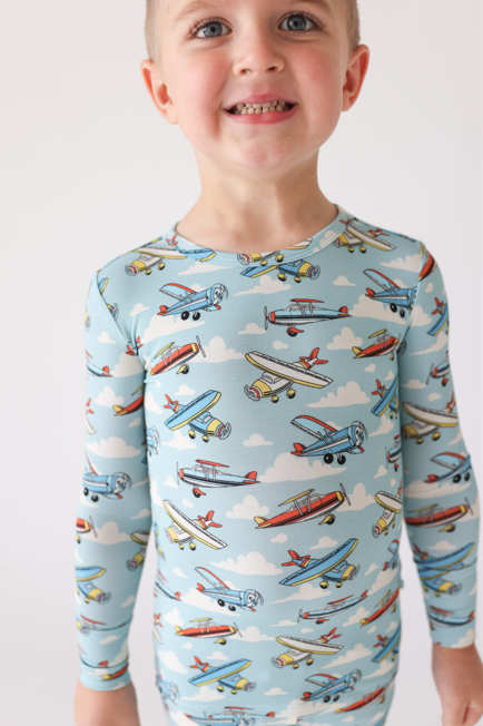 Posh Planes Long Sleeve Basic Pajama