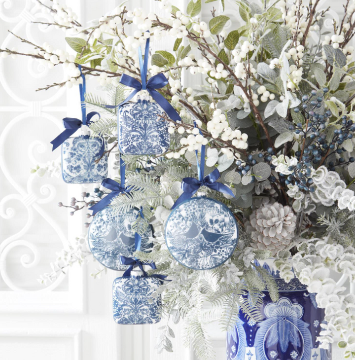 Blue & White Cardinal Ornament