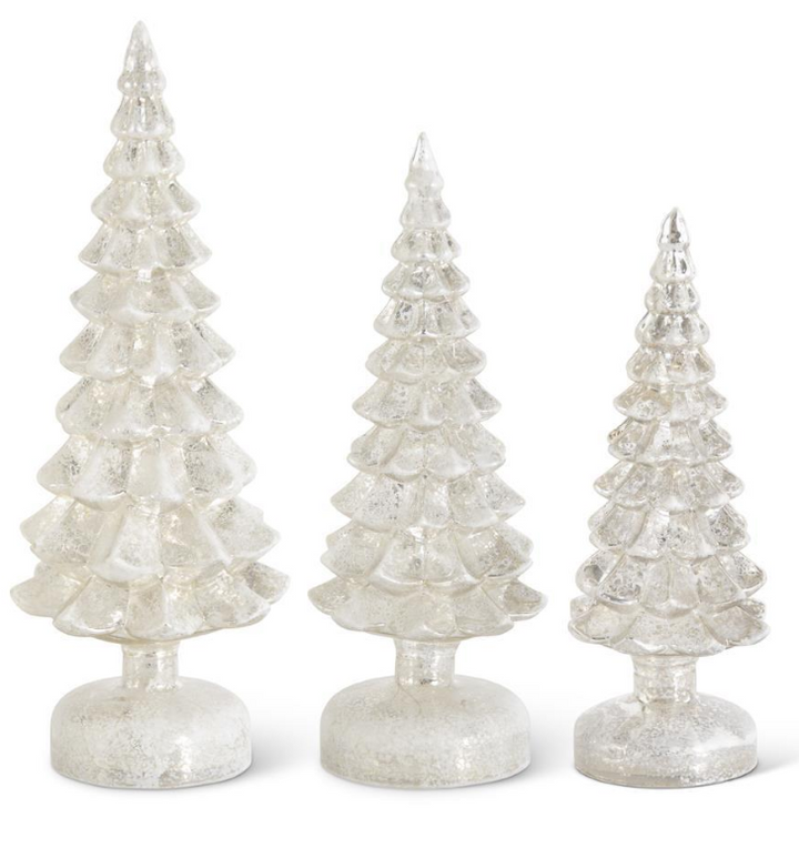 Silver LED Mercury Glass Tree