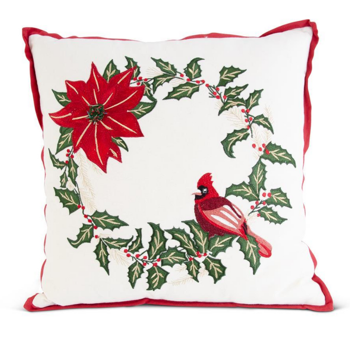 Holly & Cardinal Pillow