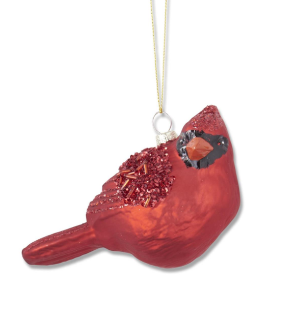 Glittered Cardinal Ornament